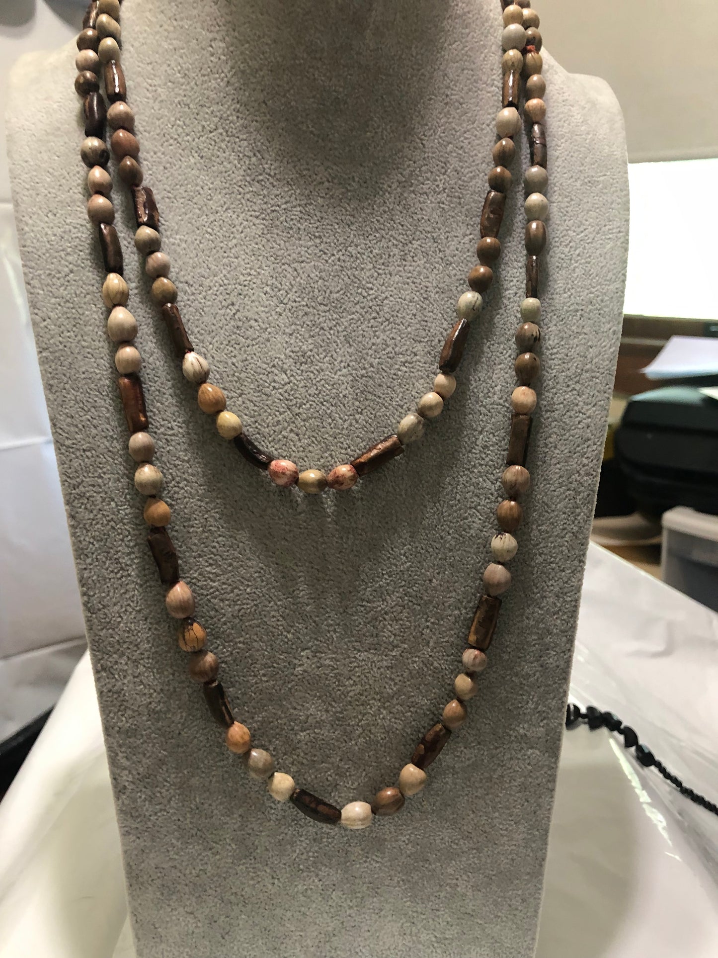 Jasper Beaded Necklace - 54"
