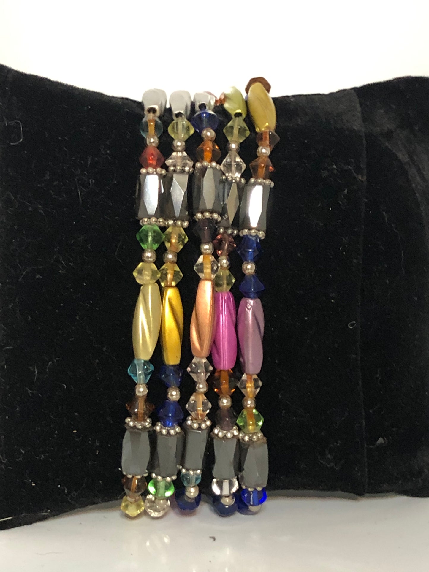 Magnetic Hematite Beaded Bracelet - Necklace / Bracelet / Lariat / Choker 21 in