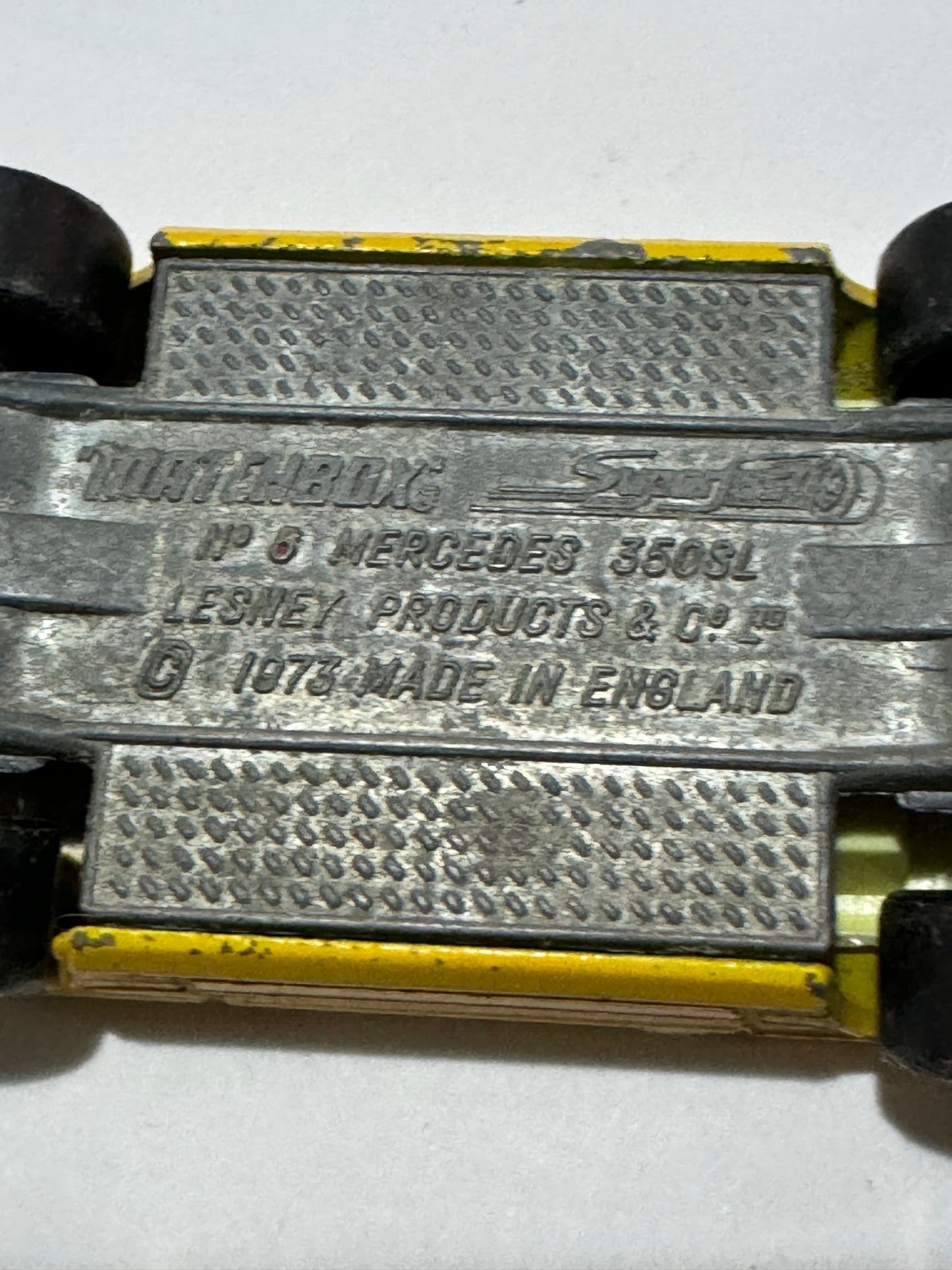 Matchbox Superfast 3” Car Toy - No.6 Mercedes 350 SL - Red & Yellow 1973 Vintage