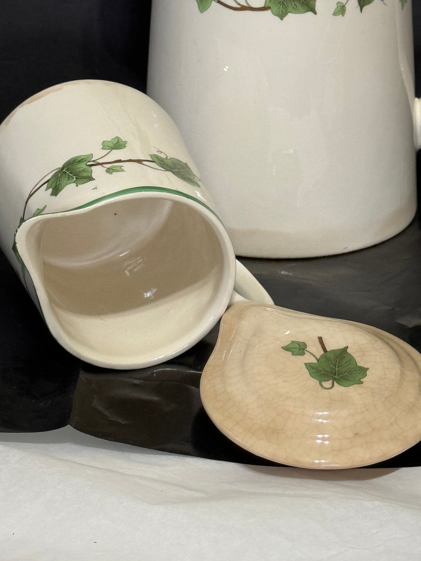 Coffee & Tea Pot Green Ivy Harker Pottery Hotoven Cookware