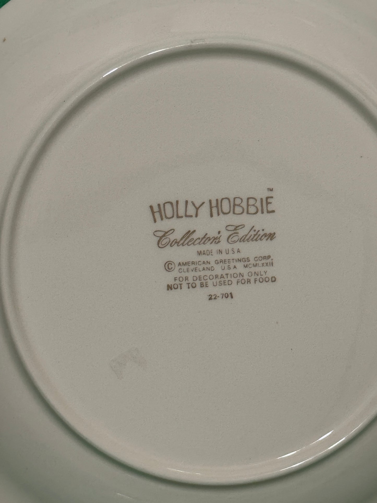 Holly Hobbie Collector Edition Plate "Happiness is Found..." - 1972 Vintage
