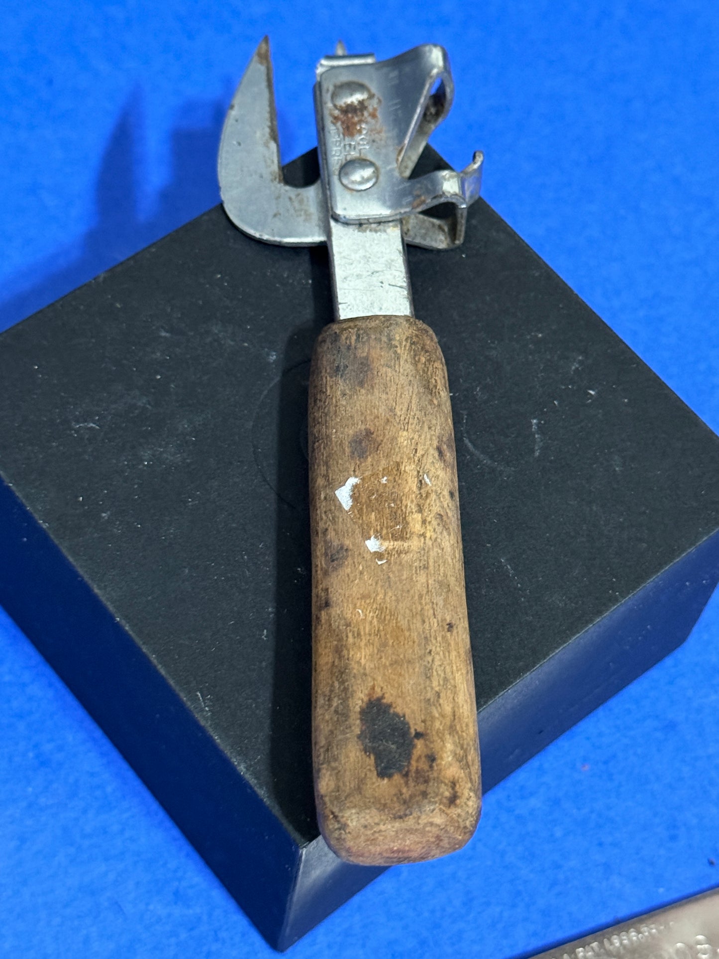 Can Opener with Wooden Handle - Vintage