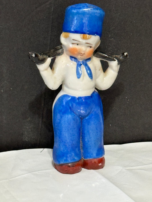 Boy Dutch Water Carrier Occupied Japan Delft VINTAGE