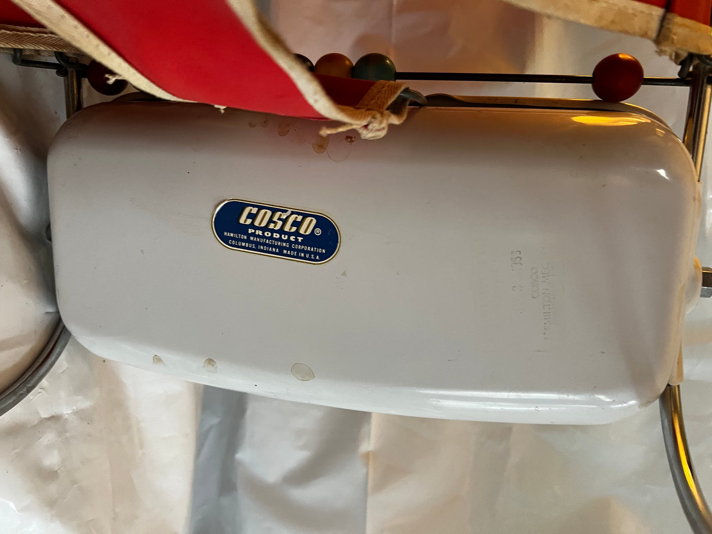 Cosco Metal Jumper Bouncer Chair MCM Mid Century - Red Vintage 1950's