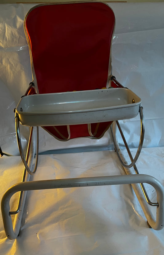 Cosco Metal Jumper Bouncer Chair MCM Mid Century - Red Vintage 1950's