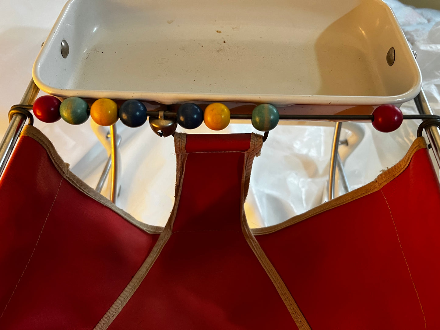 Cosco Metal Jumper Bouncer Chair MCM Mid Century - Red Vintage 1950's