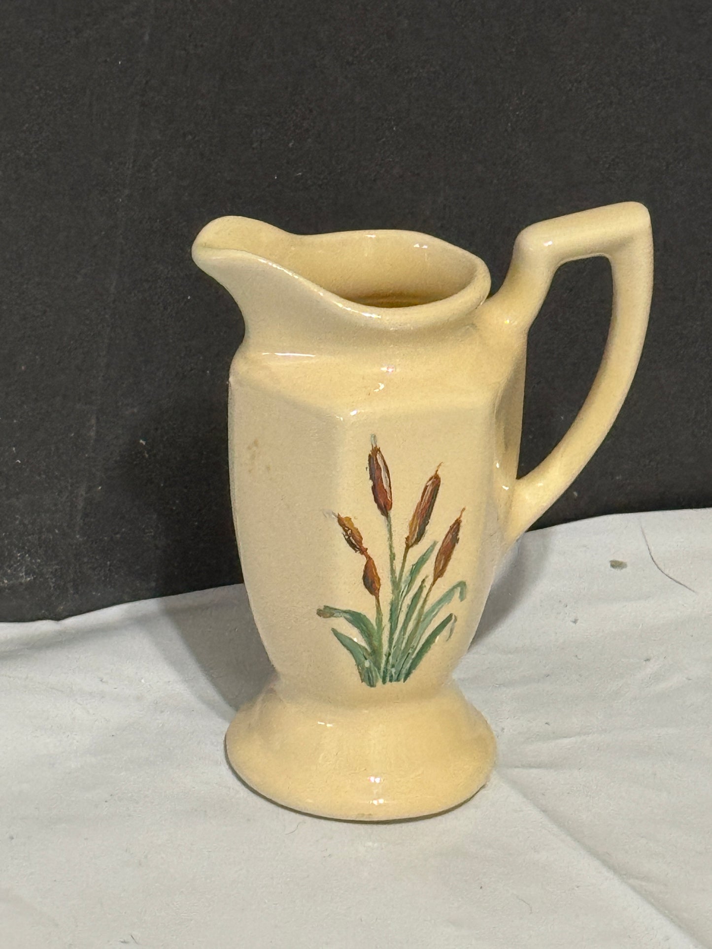 Small Cream Pitcher Vase - Hand Painted - VINTAGE