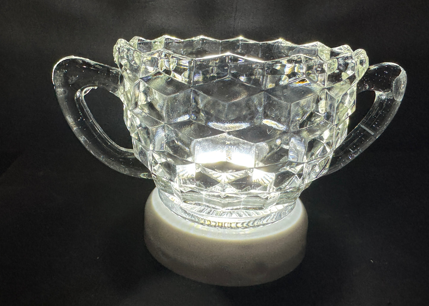 Clear Crystal Sugar and Creamer Bowl Vintage