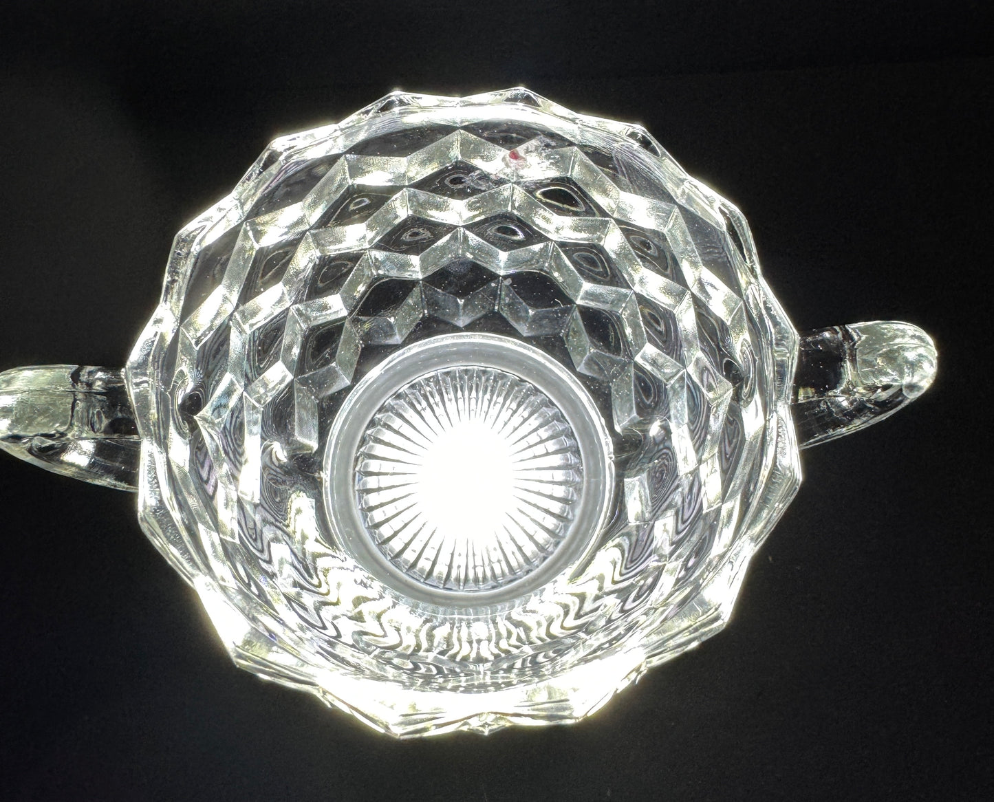 Clear Crystal Sugar and Creamer Bowl Vintage
