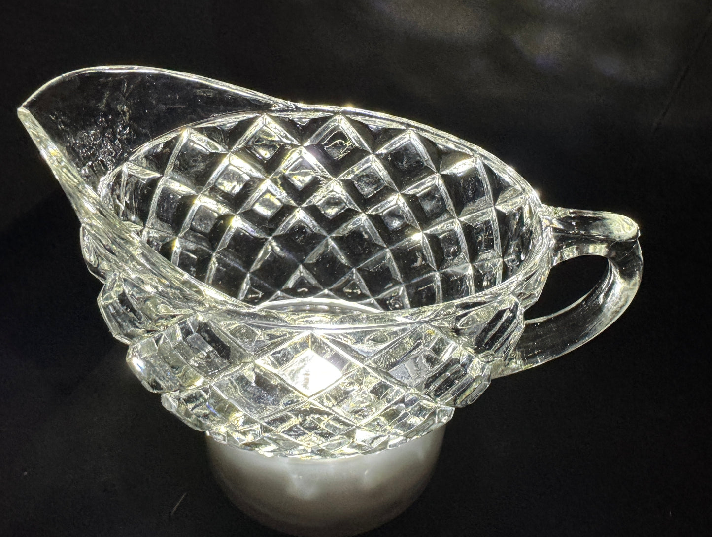 Clear Crystal Sugar and Creamer Bowl Vintage