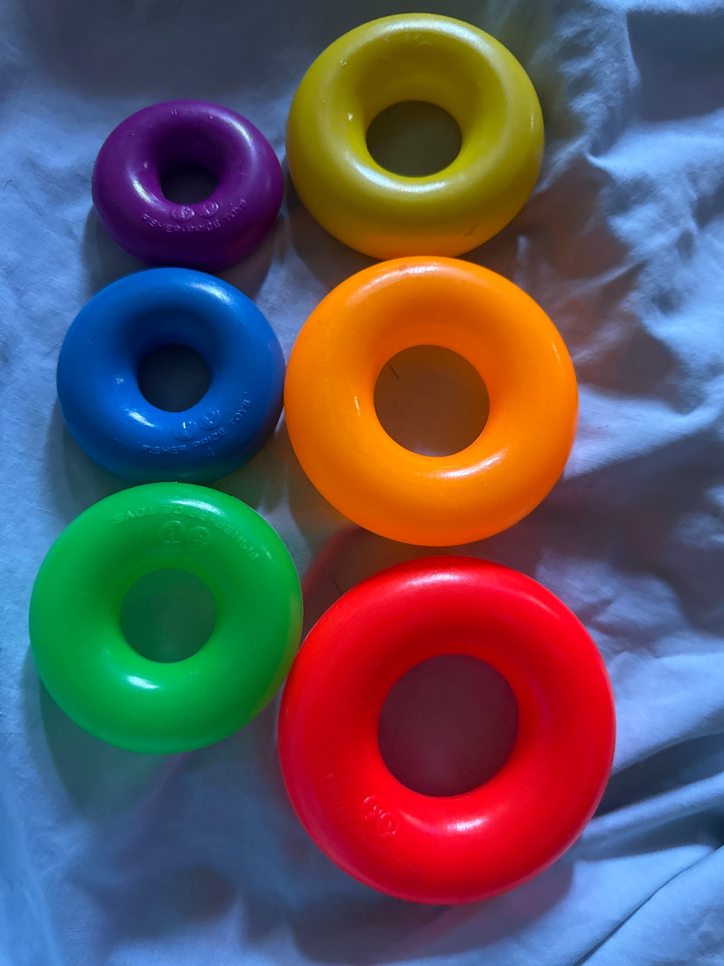 Rock-A-Stack 627 Child Rainbow Stacking Ring Toy Vintage Fisher Price