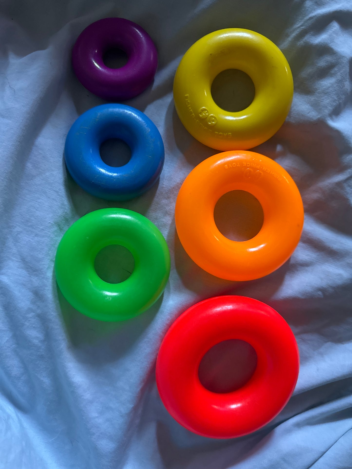 Rock-A-Stack 627 Child Rainbow Stacking Ring Toy Vintage Fisher Price