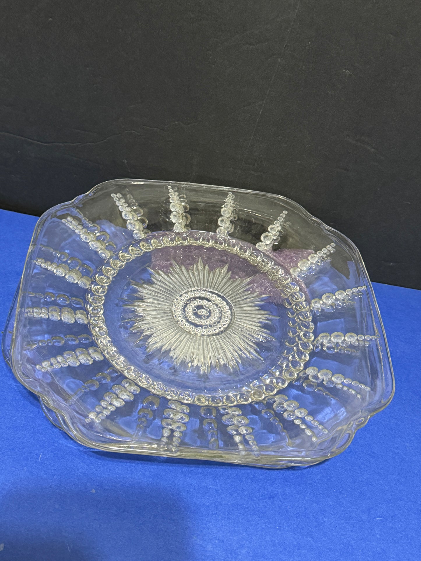 Federal Square Clear Depression Glass Plates 8 inch (set of 3) - VINTAGE
