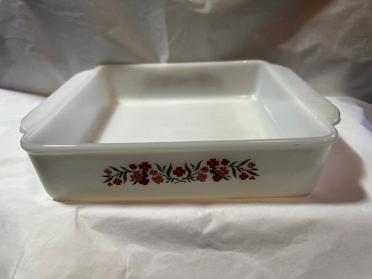 Fire King Primrose Pattern 8-Inch Square Casserole Baking Dish Vntage Rare