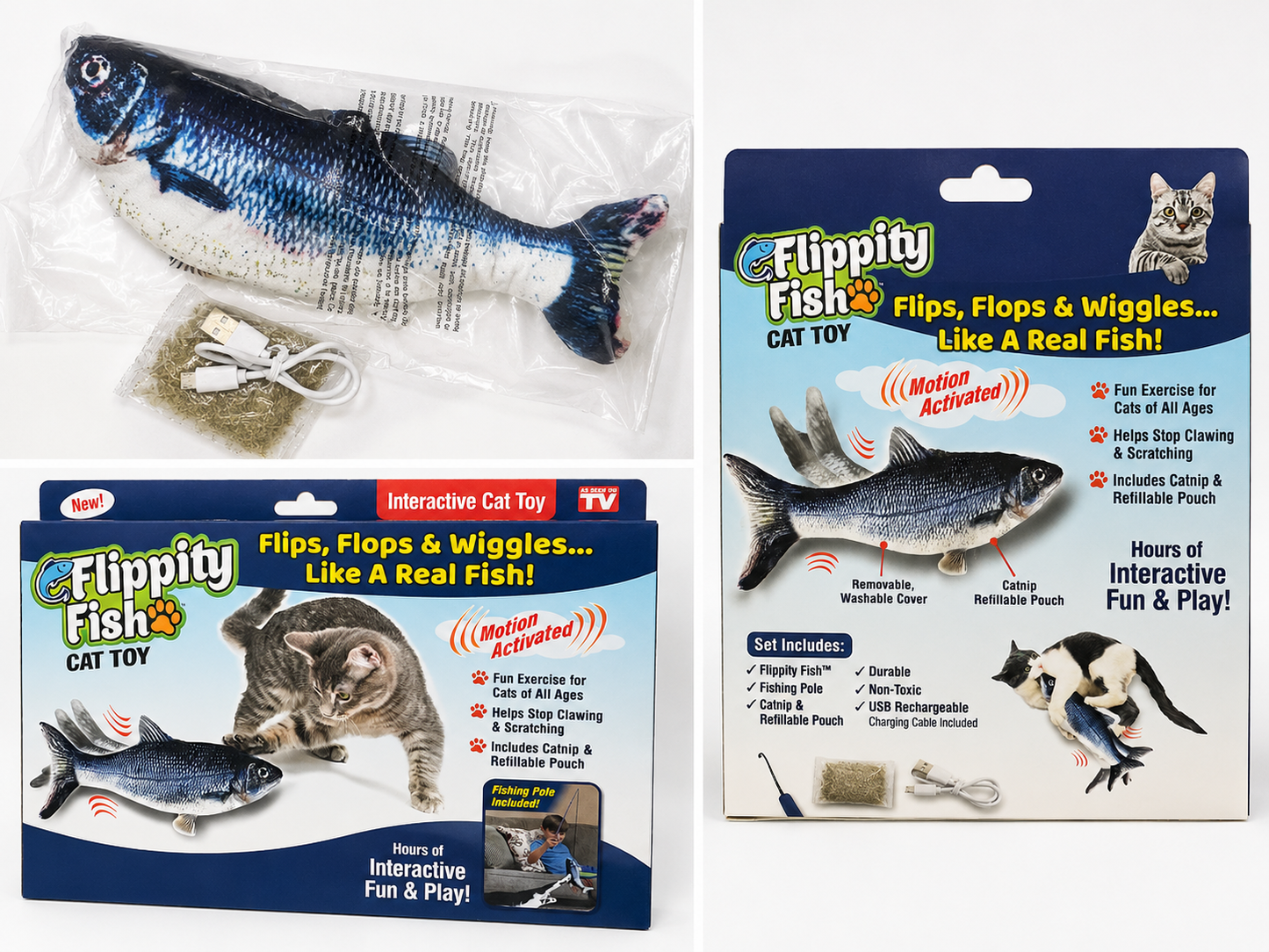 Cat Toy - Flippin Fish