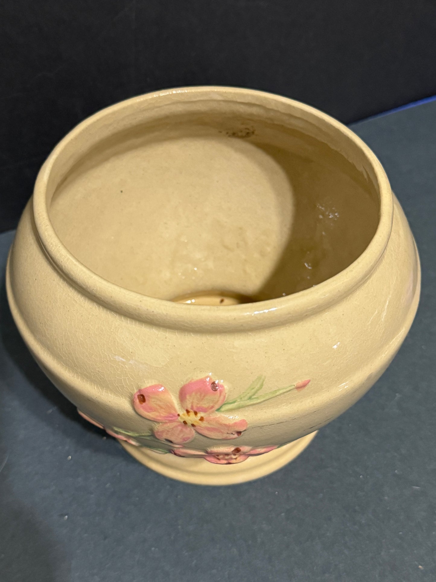 Flowered Pottery Robinson Ransbottom Vase - VINTAGE
