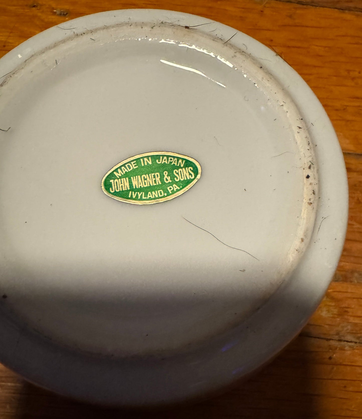 Dish Trinket Ramekin Fruit Design with Gold Trim by John Wagner & Sons Vintage