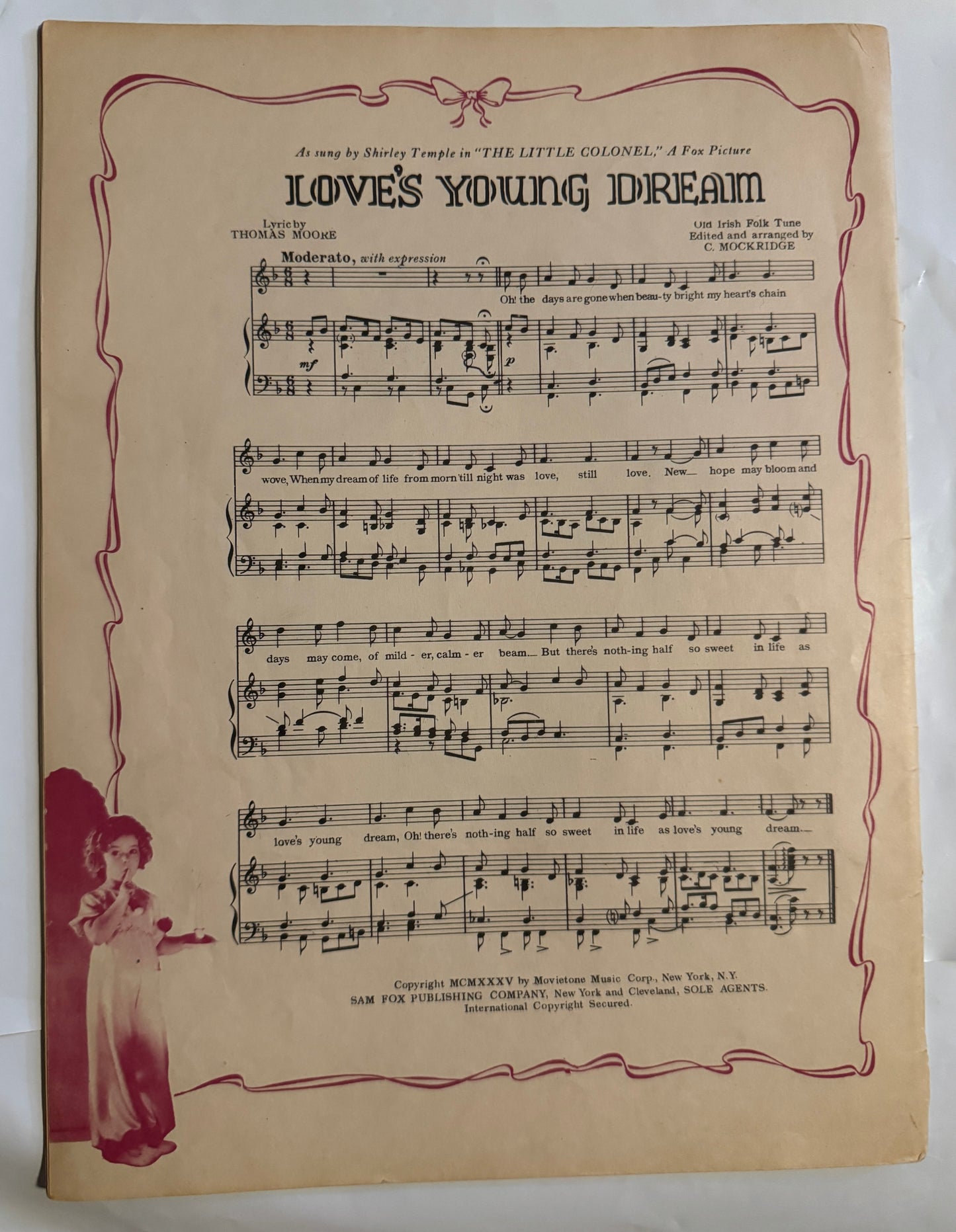 Shirley Temple Song Album 1935 Illustrated Vintage