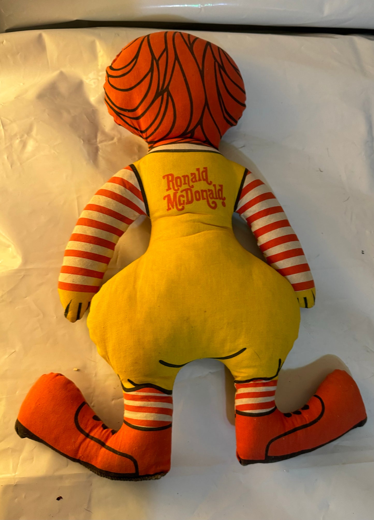 Ronald McDonald Clown Flat Plush Toy 16" Doll Rare! Vintage 1974  on