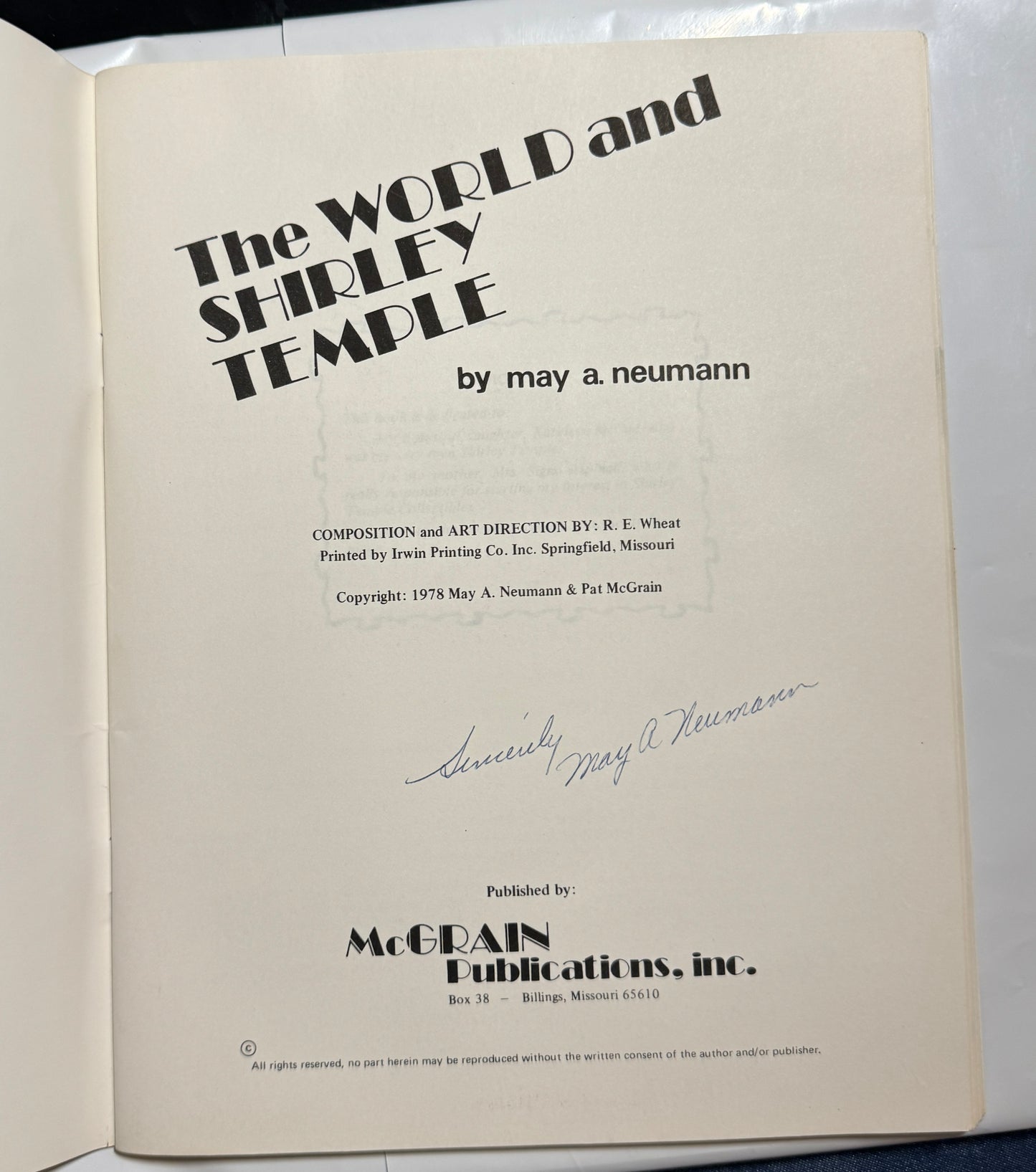 The World and Shirley Temple 1978 Signed by May Neumann