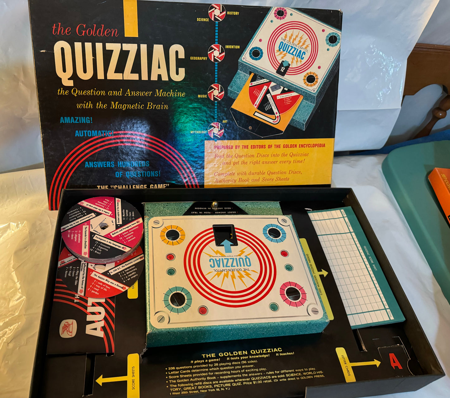 The Golden Quizziac with Magnetic Brain Game Vintage 1960