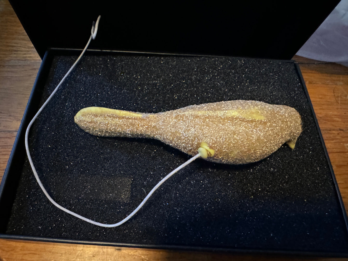 Gold Flecked Dove Decoration with Wire Vintage