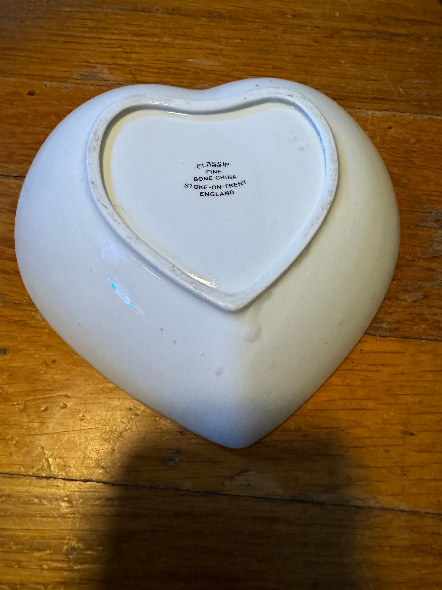 Heart Shaped Candy Trinket Bowl/Dish Bone China Stoke On Trent England Vintage