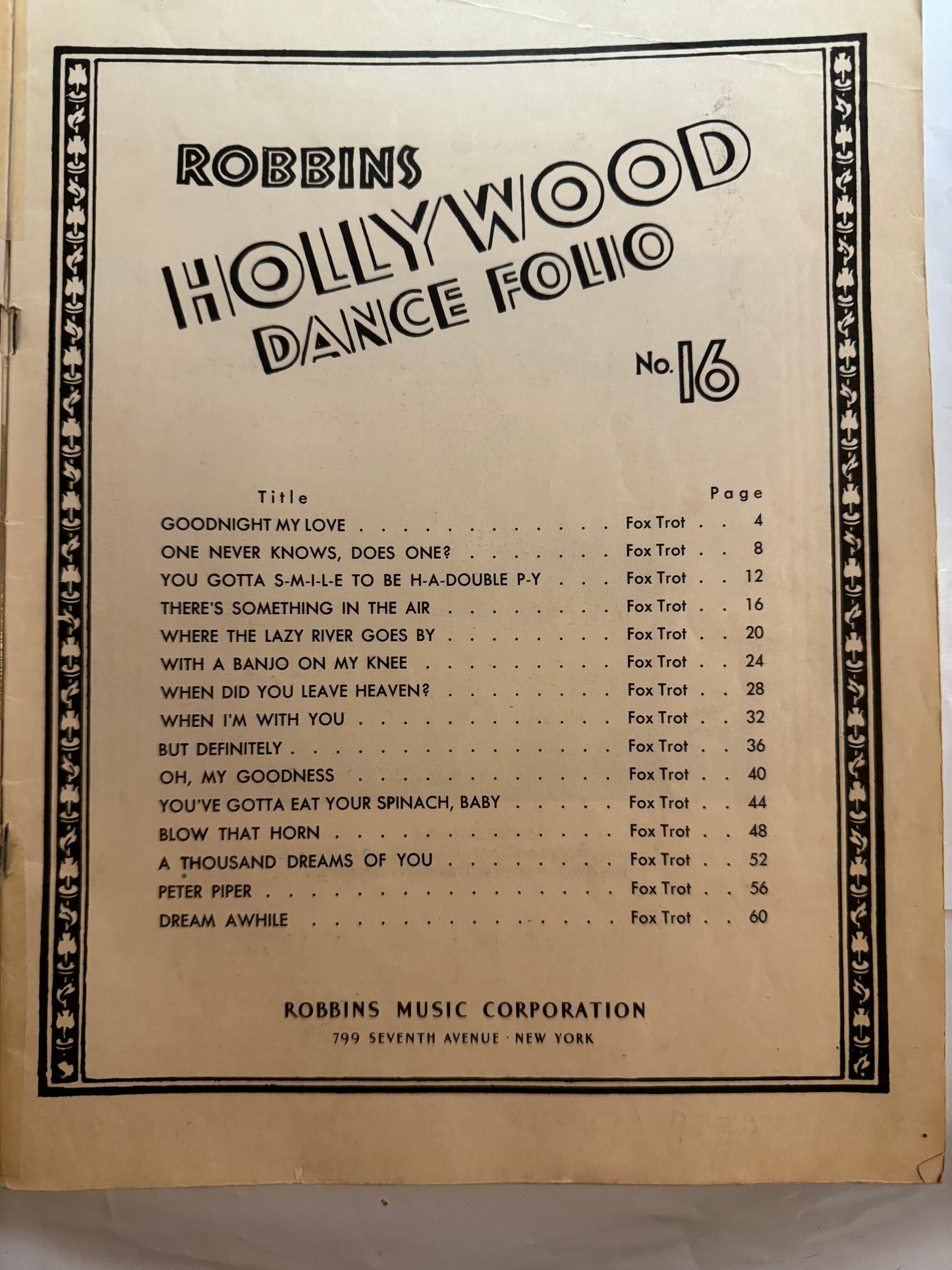 Hollywood Dance Folio #16 1936 VG+ 4.5 Shirley Temple 64pg 15 Songs Sheet Music