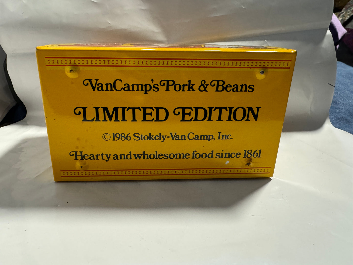 Van Camp's Pork & Beans Recipe Tin 1986 Vintage