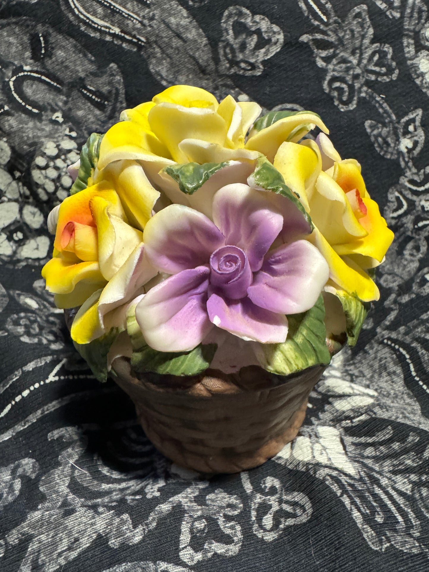 Floral Basket Porcelain Greenbrier - Vintage