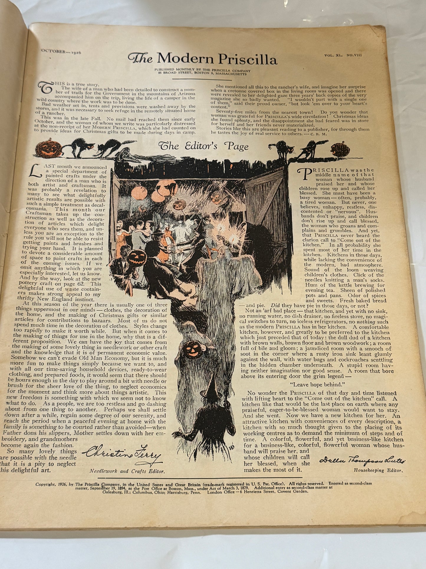 Modern Priscilla Magazine Oct 1926 Vintage
