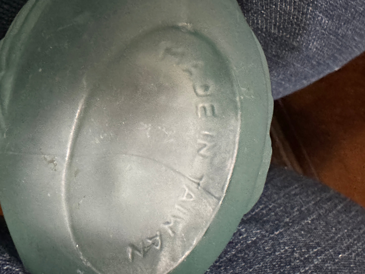 Frosted Green Glass Swan Trinket Dish VINTAGE
