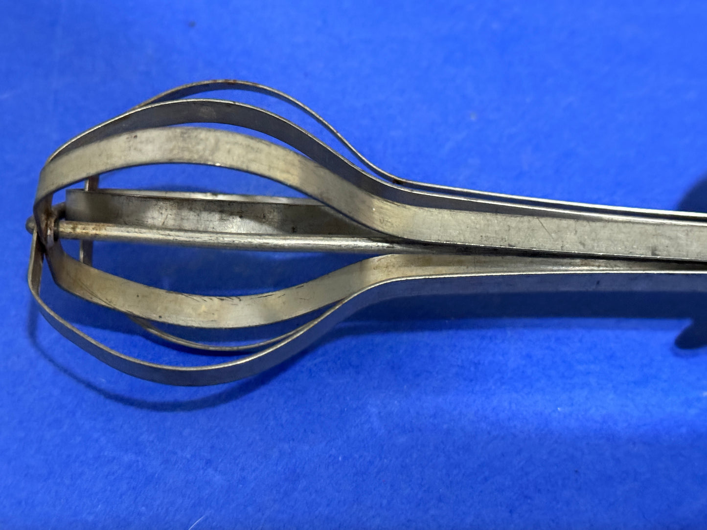 Hand Mixer Egg Beater Green and Yellow Wooden Handle USA - Vintage