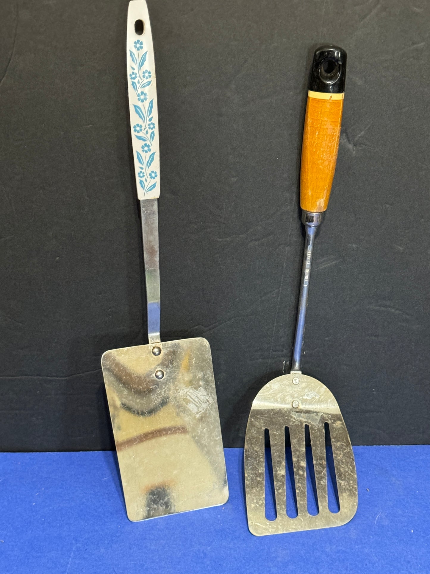 Angled Spatulas 14” USA Chromium Plated - Vintage (lot of 2)