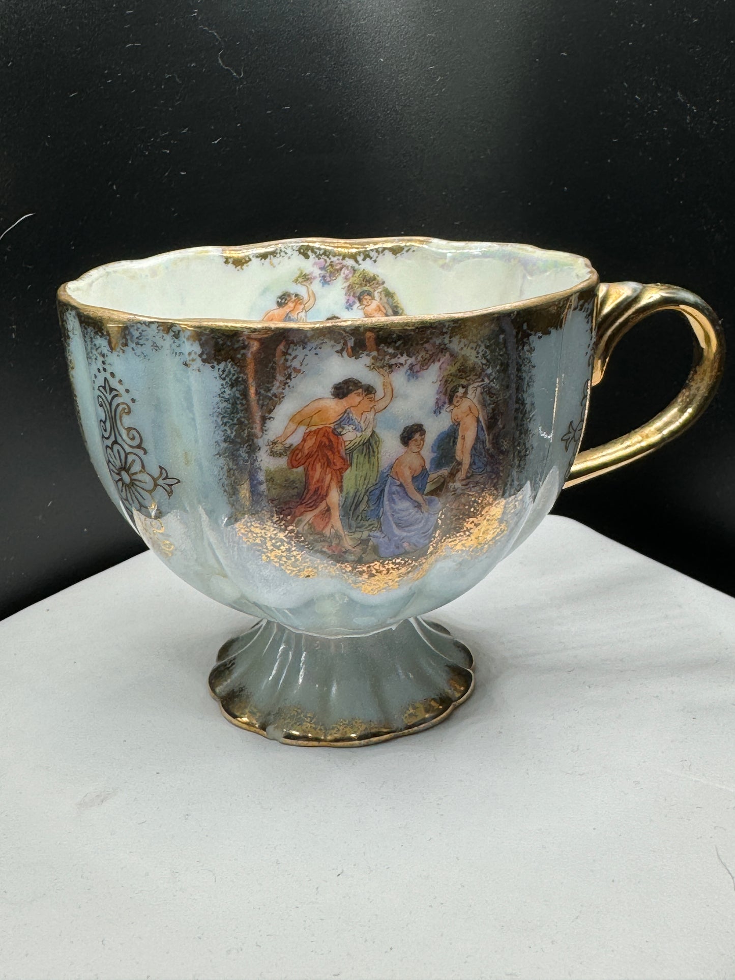Beautiful Tea Cup Lefton Hand Painted Grecian Women Fine China VINTAGE