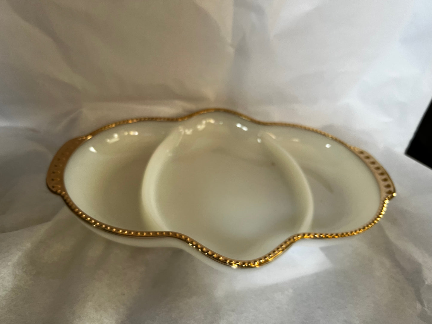 Divided Dish Milk Glass Anchor Hocking Fire-King