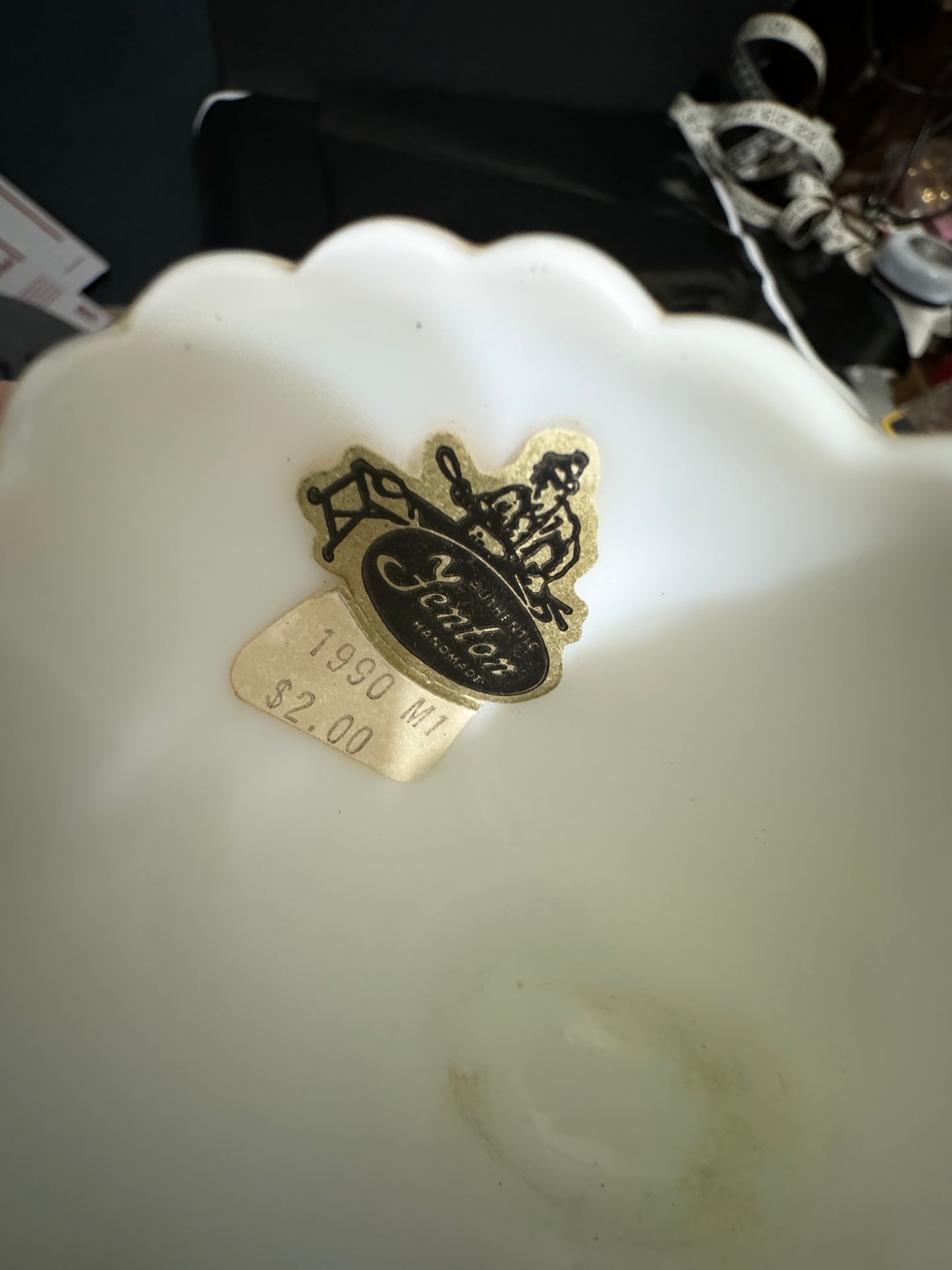 Lady's Boot Milk Glass - Fenton VINTAGE