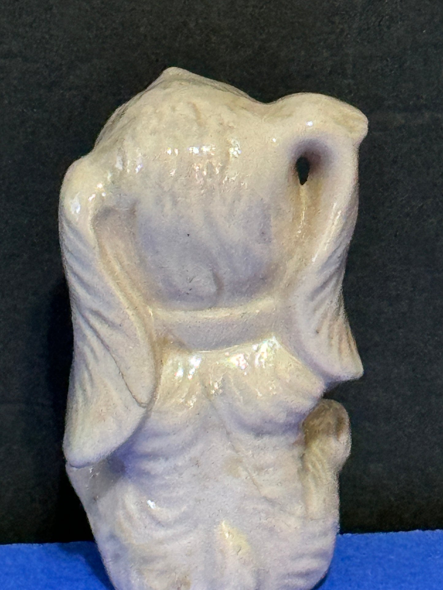 Ceramic Pink Bunny Figurine w/ Gold Accents Japan Vintage