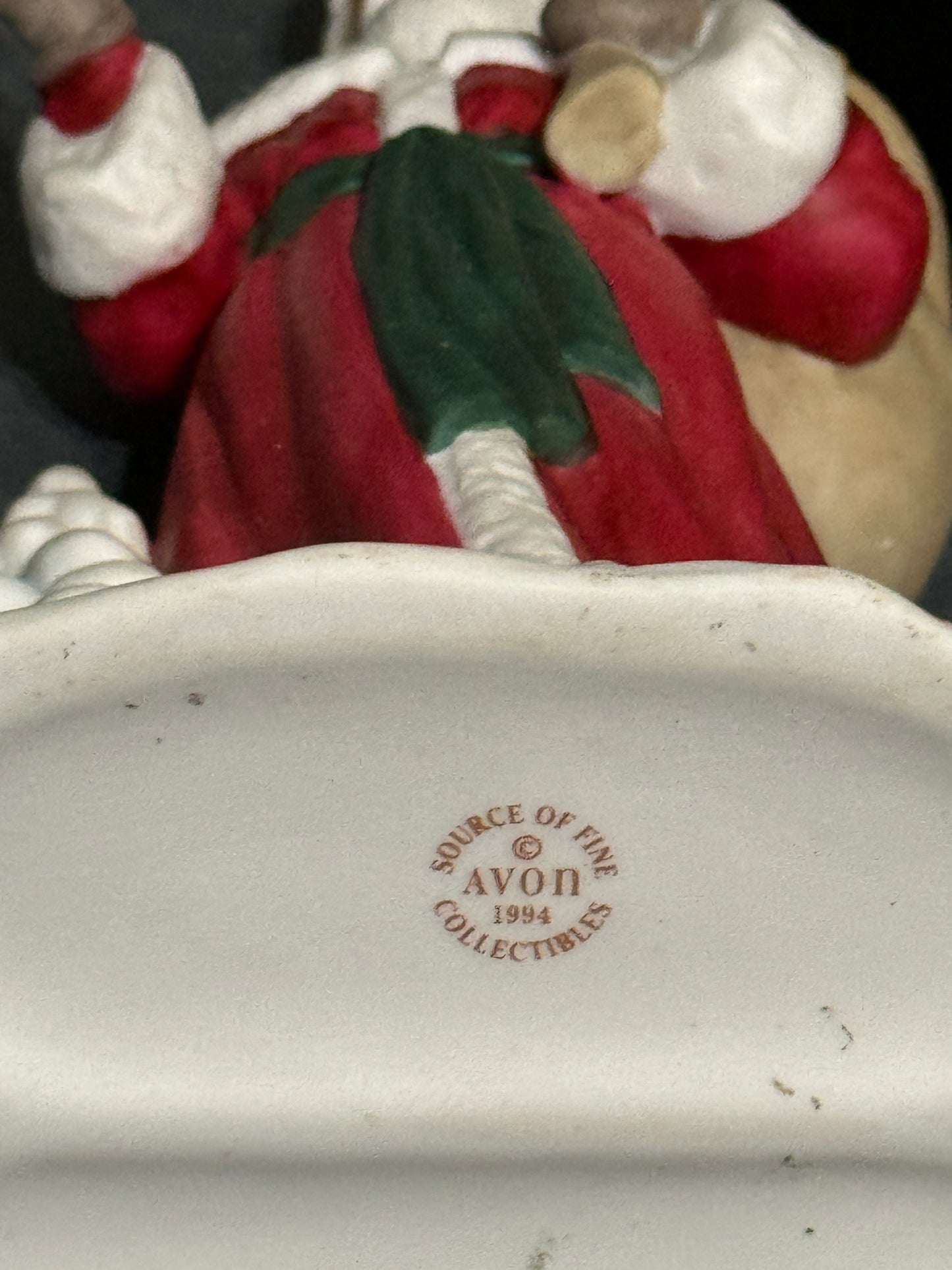 Father Christmas Santa Claus with Cardinal Porcelain 1994 Avon - Vintage