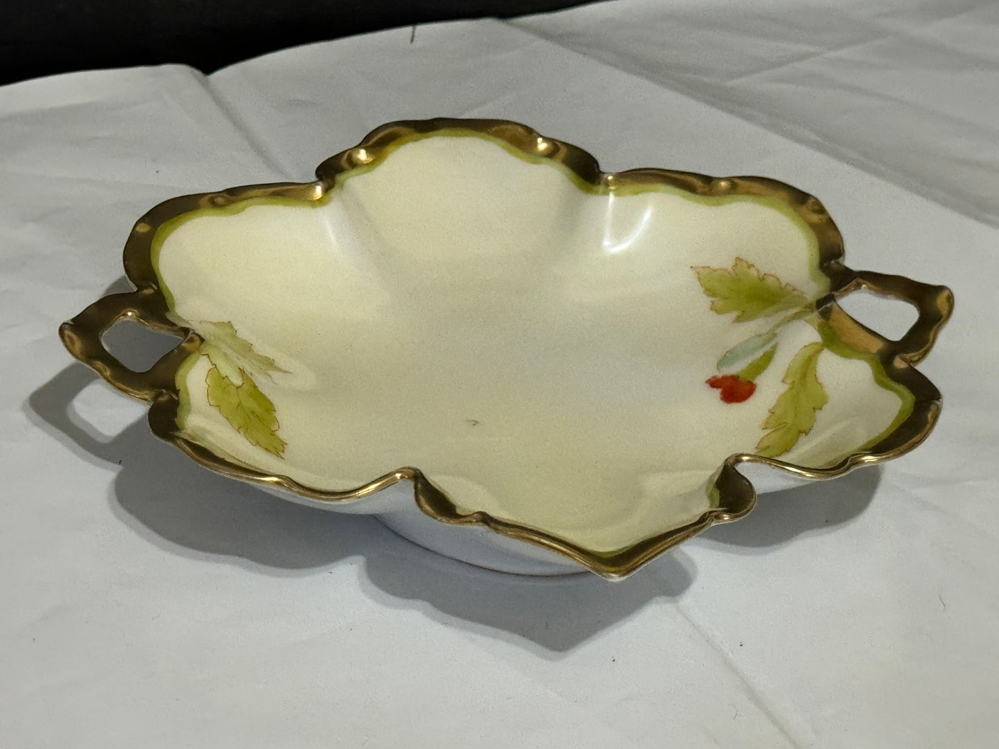 Delicate Trinket Dish with handles - Bavarian China - VINTAGE
