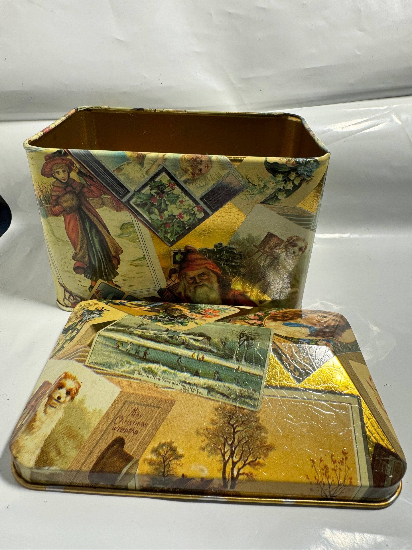 Victorian Holiday Christmas Tin - Vintage
