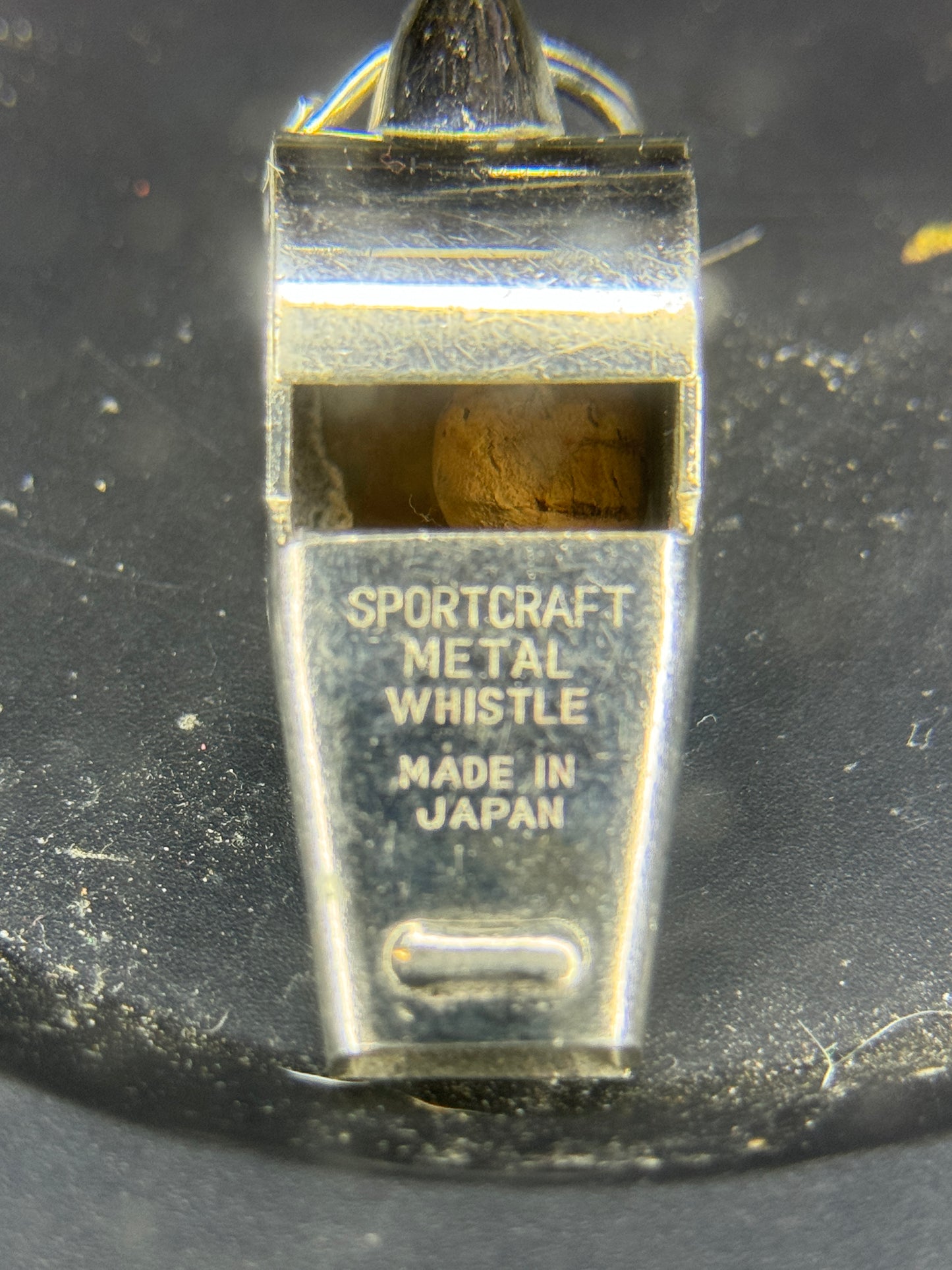 Sportcraft Metal Whistle w/ Cork Ball Made in Japan Vintage