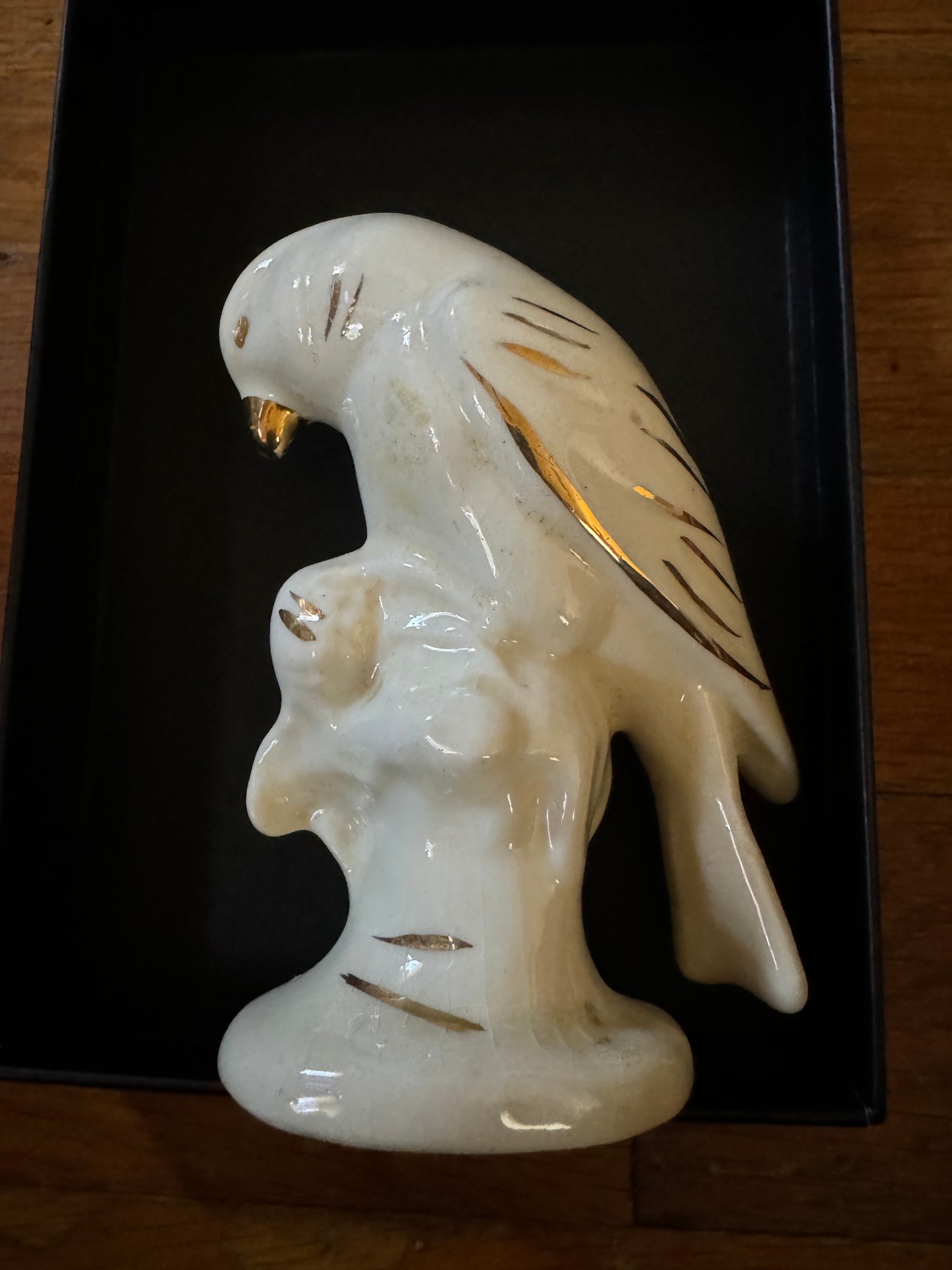 White Bird with Gold Accents Fine Bone China Vintage