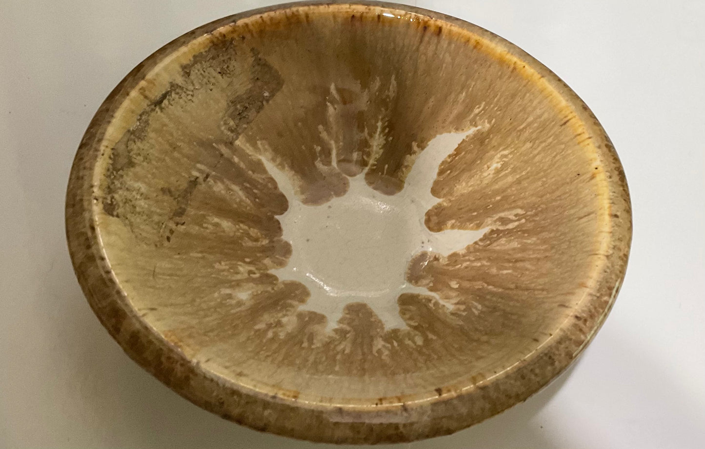 Shallow Two Toned Pottery Brown Bowl