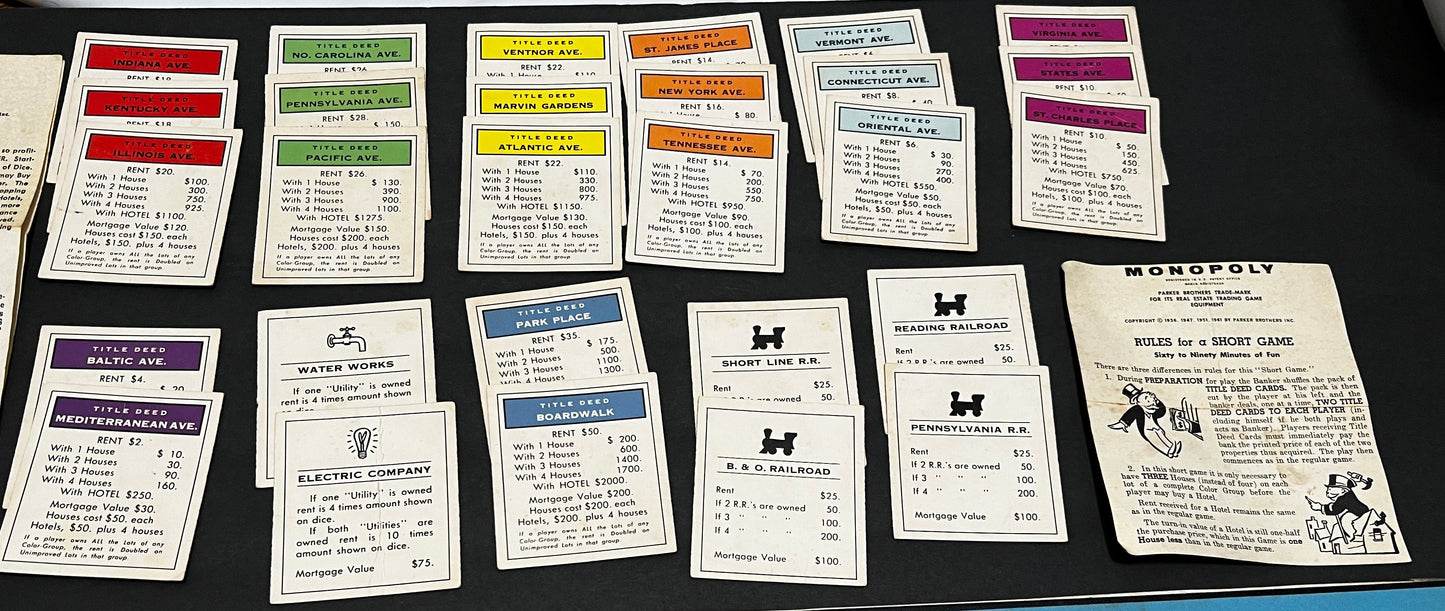 Monopoly Game - 1961 Vintage