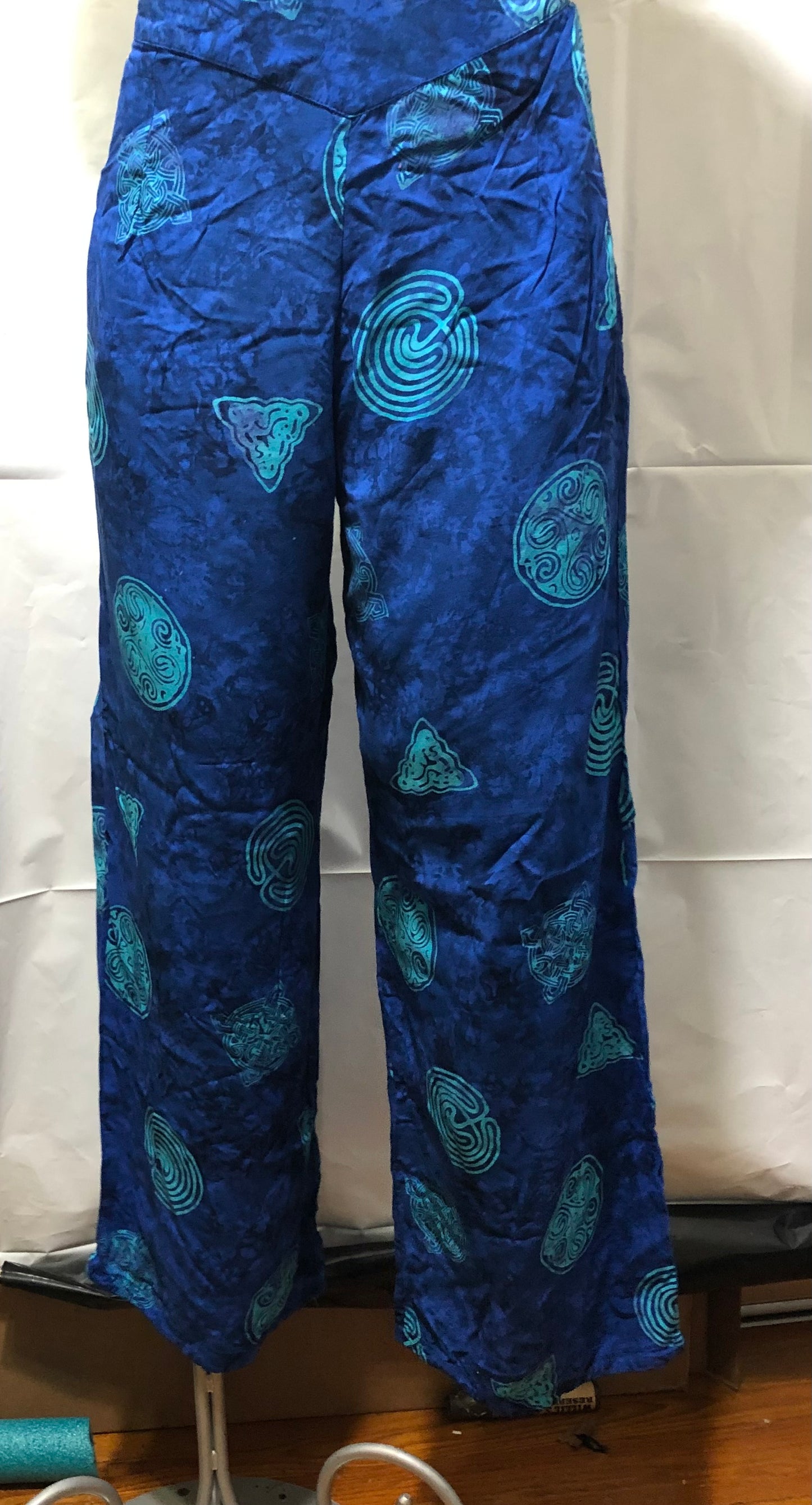 Rayon Pants with Celtic Labyrinth and Knot design- Hippie/Boho