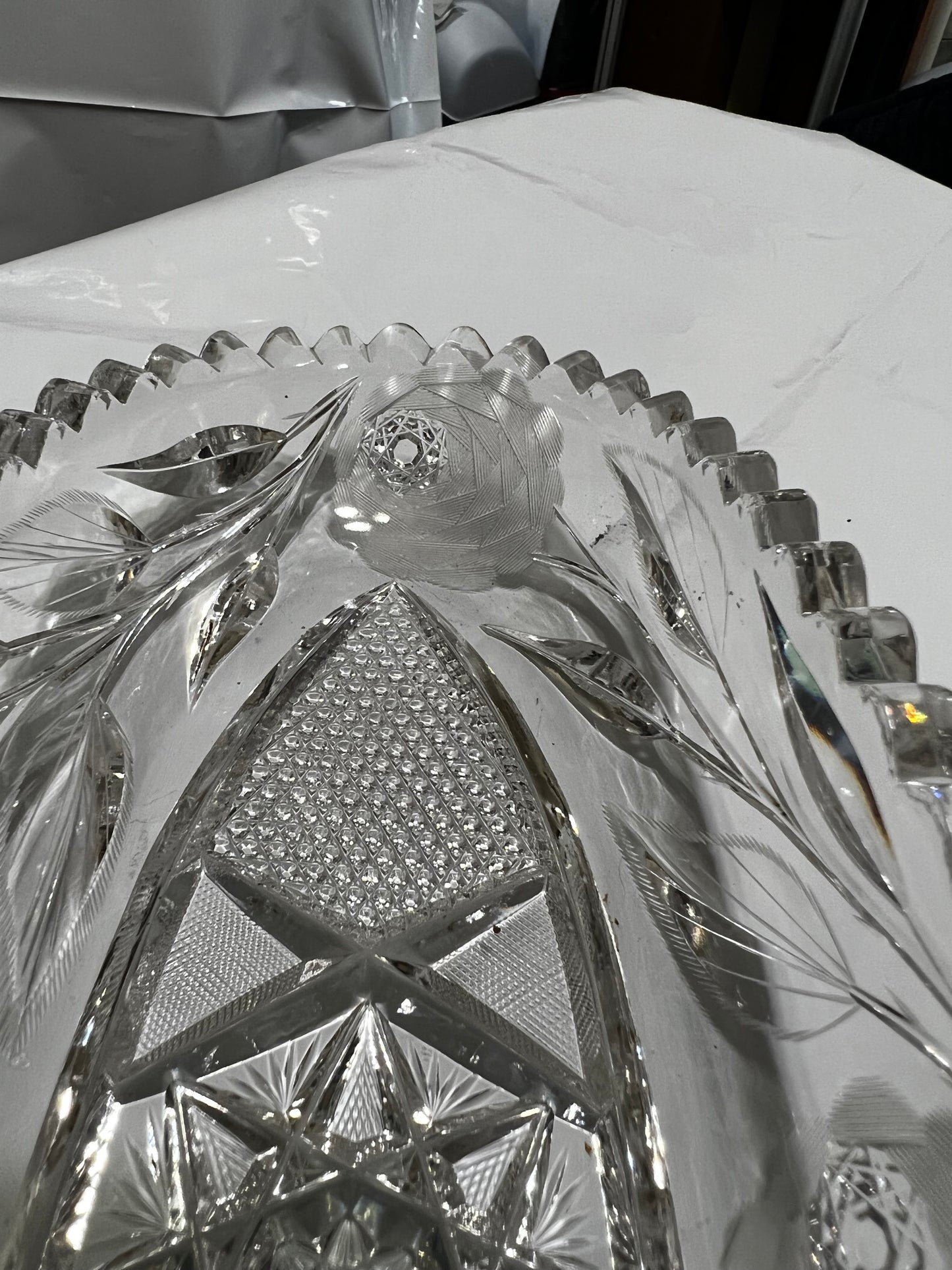 Crystal Serving Bowl Vintage