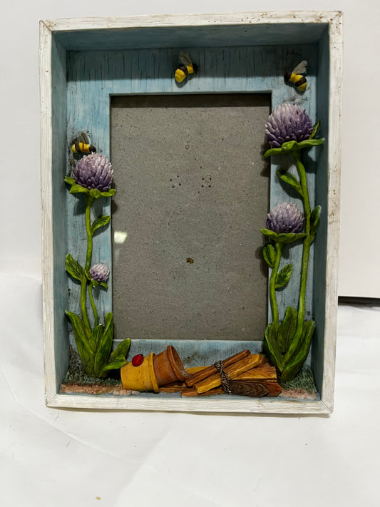 Russ Picture Frame - Garden Theme with Bees and Thistles