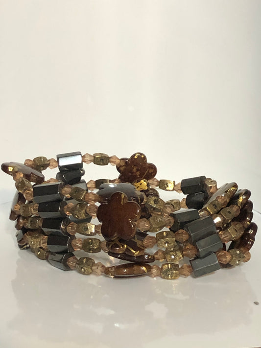 Magnetic Hematite Beaded Bracelet 35 in