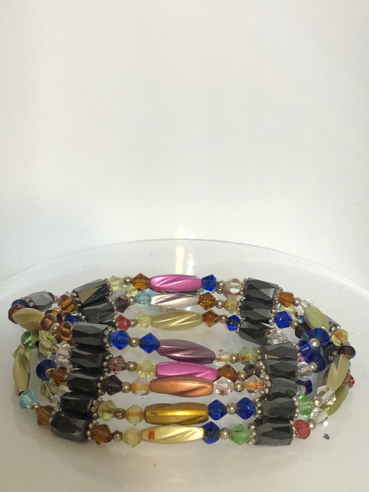 Magnetic Hematite Beaded Bracelet - Necklace / Bracelet / Lariat / Choker 21 in
